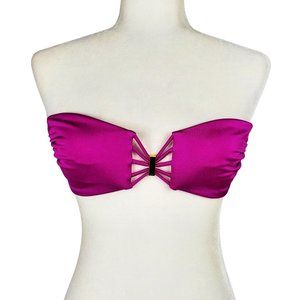 Victoria’s Secret Strapless Bandeau Magenta Bikini Top Women's Medium